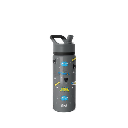 Simple Modern Summit Botella de Agua para Niños con Popote - 18 onzas - DC Comics: Batman POW!