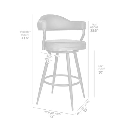 Armen Living Justin Modern Farmhouse - Taburete de Bar de Piel sintética de 76 cm con Patas de Metal café para mostrador de Isla de Cocina