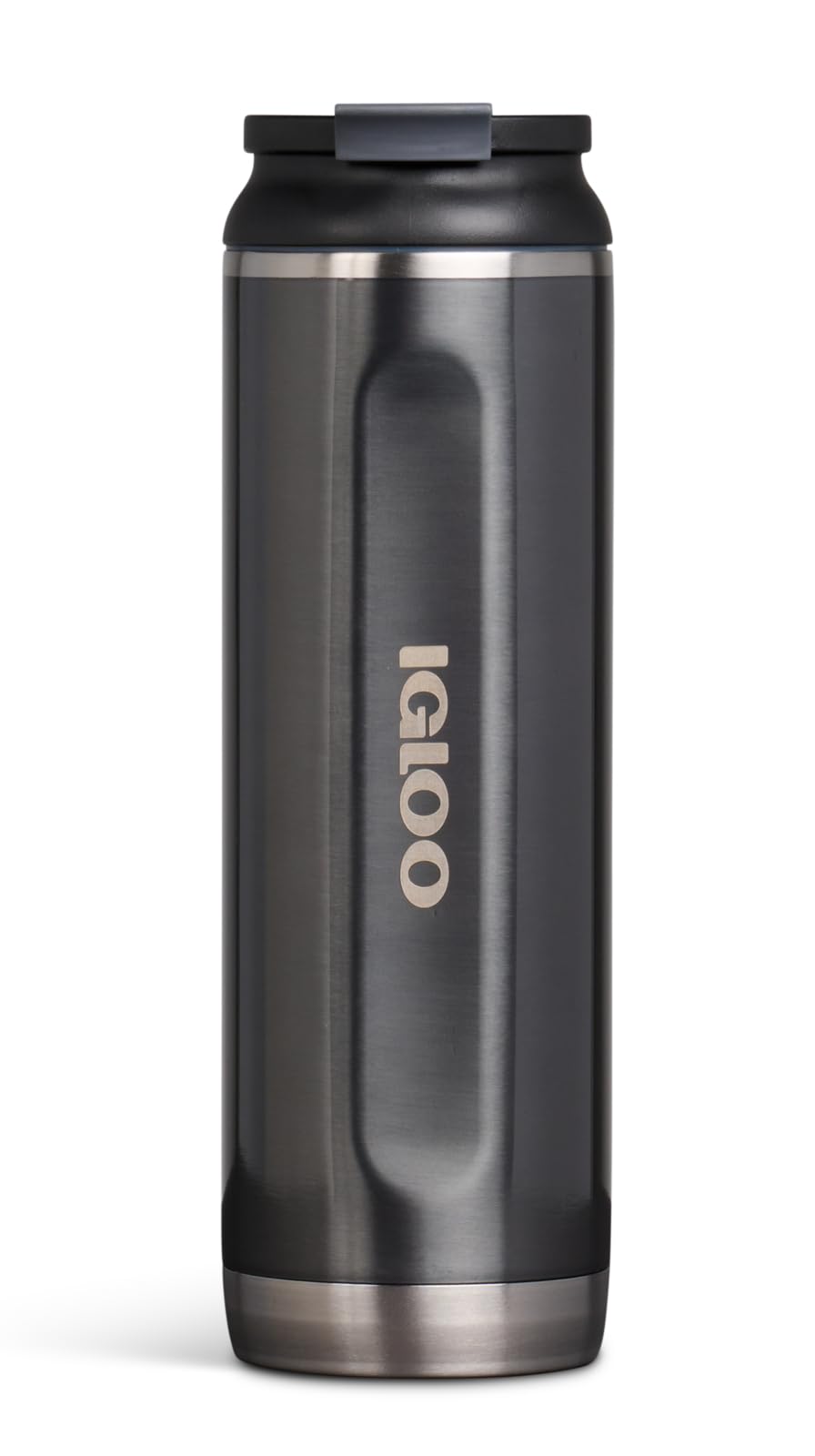 Igloo Vaso de Acero Inoxidable Flip 'n' Sip, 591-946 ml - Carbonite - 591.47 mililitros - 20 onzas