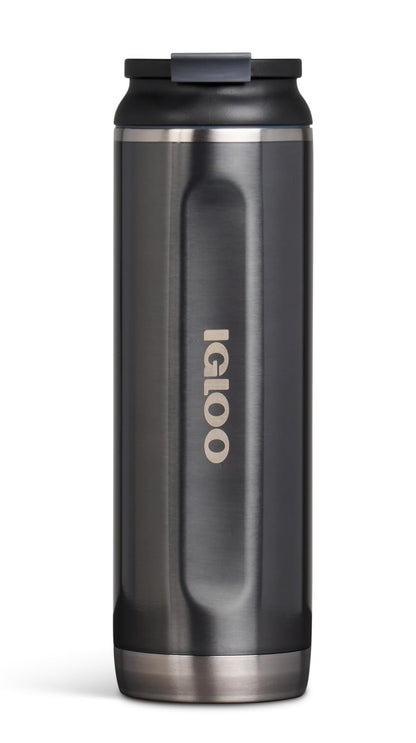 Igloo Vaso de Acero Inoxidable Flip 'n' Sip, 591-946 ml - Carbonite - 591.47 mililitros - 20 onzas