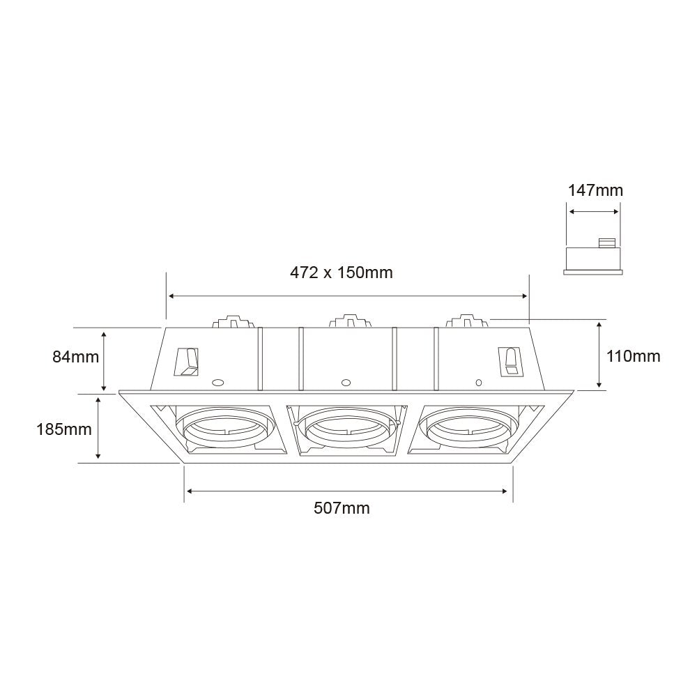 Tecnolite - Lámpara de interior para empotrar, Base G53