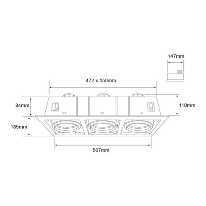 Tecnolite - Lámpara de interior para empotrar, Base G53