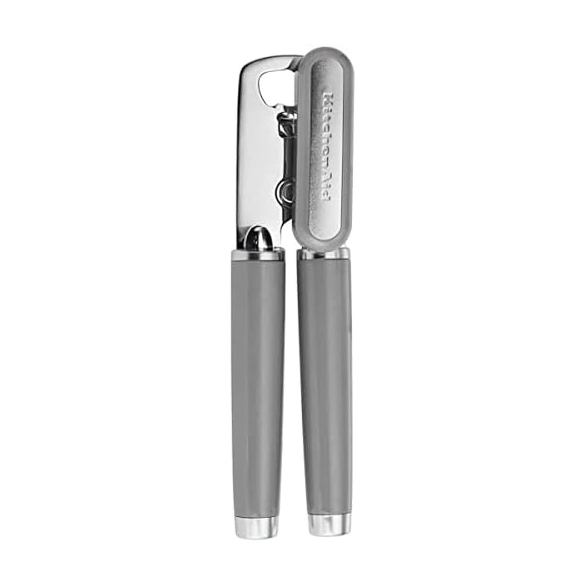 KitchenAid - Abrelatas y abrebotellas multifunción clásico fácil de usar, rueda de corte de acero inoxidable afilada, asas ergonómicas suaves, color gris
