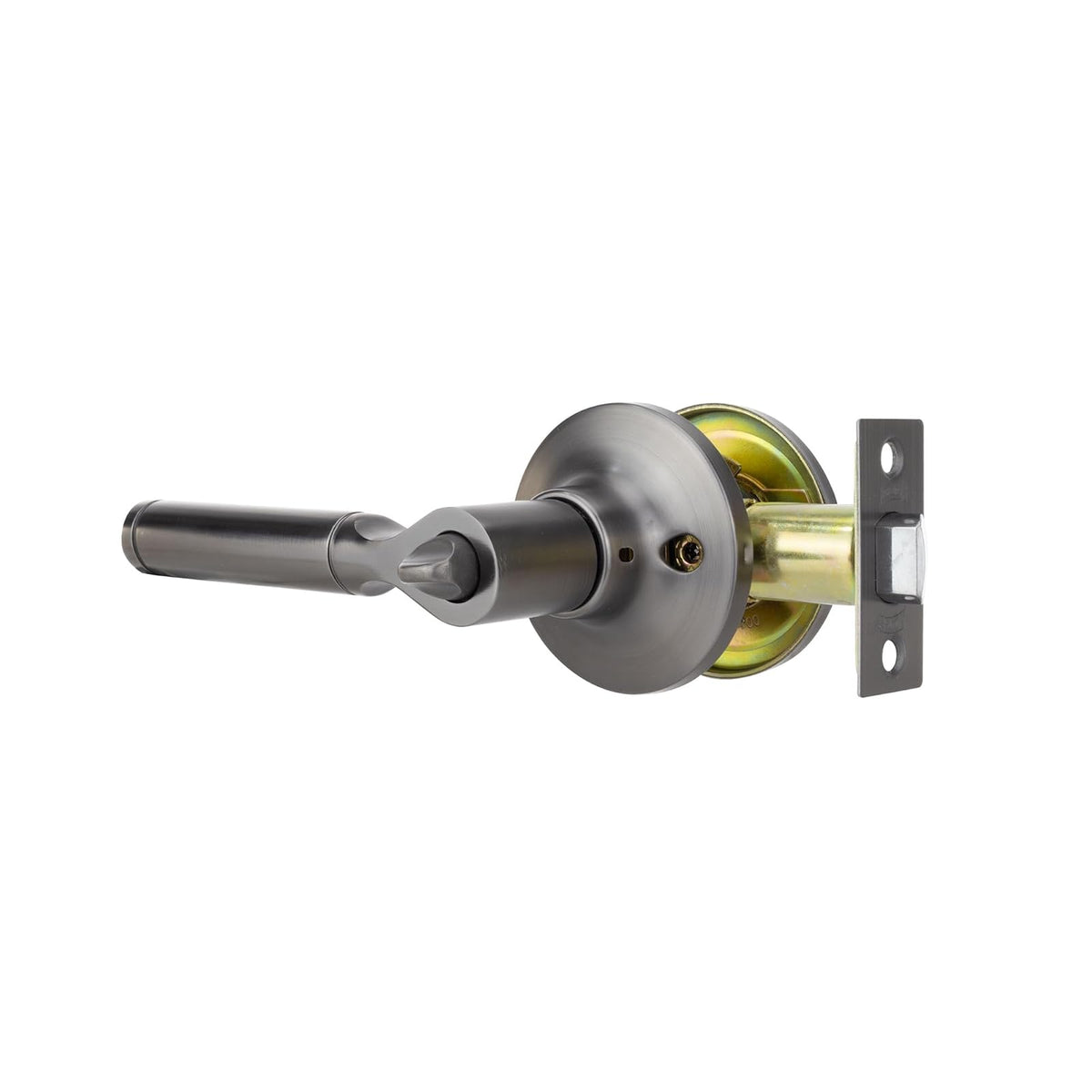 Phillips Manija Cedro Recámara GunMetal | Cerradura Tubular con Mecanismo Anti Tarjeta | Puertas 35-45mm Derecha e Izquierda | Incluye Llaves y Garantía