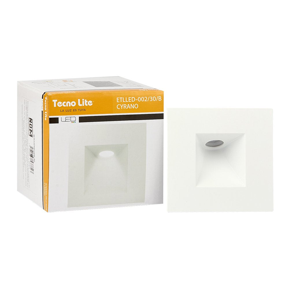 Tecnolite Lámpara de Cortesía LED para Pared, Interior 3 W - Cuadrado