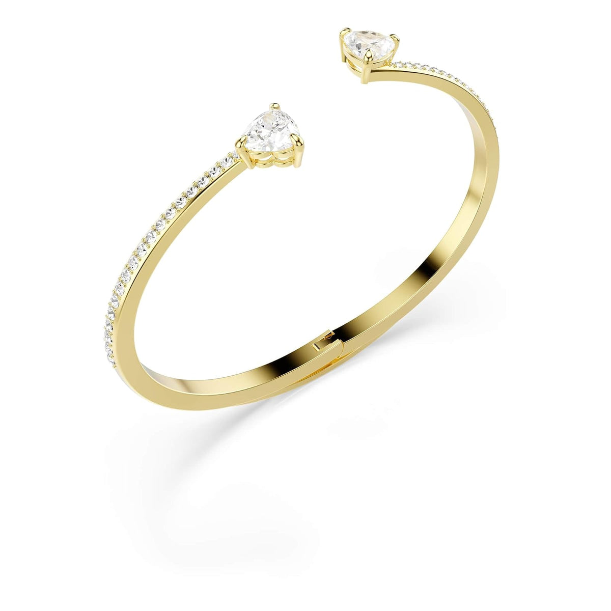 Swarovski Brazalete Mesmera Attract, Corazón, Blanco, Baño tono oro