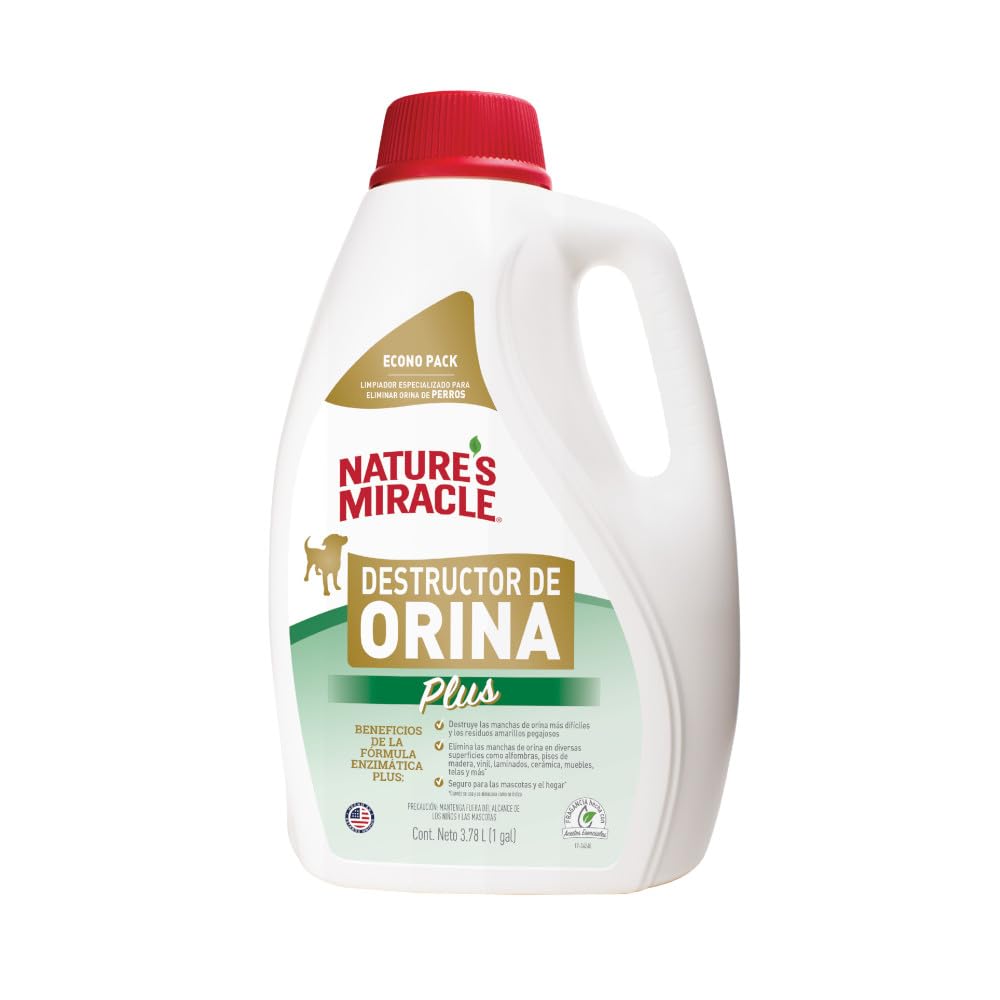 Nature's Miracle - Urine Destroyer Plus for Dogs, Pour, For Severe Dog Urine Stains, Enzymatic Formula, 1 Gal/ 128 fl oz