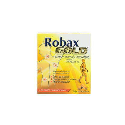 Robax Gold, Relajante Muscular con Efecto Analgésico, para Dolores de Espalda y Tensión Muscular, 24 tabletas