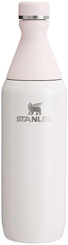Stanley All Day - Botella delgada de 20 onzas, tapa giratoria con sello a prueba de fugas, diseño delgado para viajes y gimnasio, acero inoxidable aislado, sin BPA, cuarzo rosa