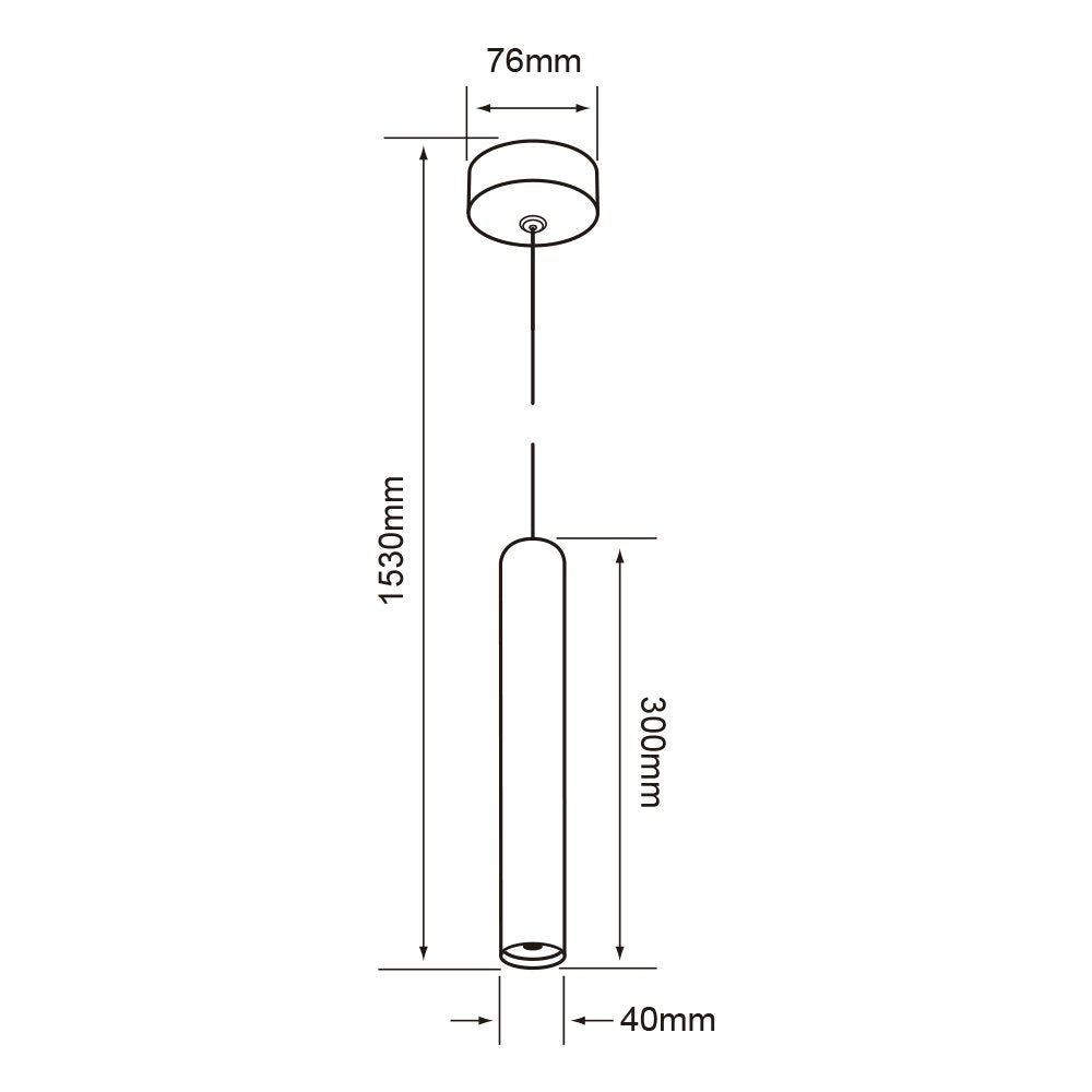 Tecnolite - Lámpara Colgante LED de Metal 1.53 m de Altura, 3 W, Luz Cálida Brillante, LED integrado