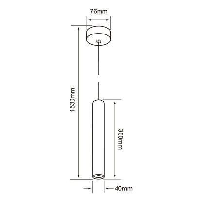 Tecnolite - Lámpara Colgante LED de Metal 1.53 m de Altura, 3 W, Luz Cálida Brillante, LED integrado