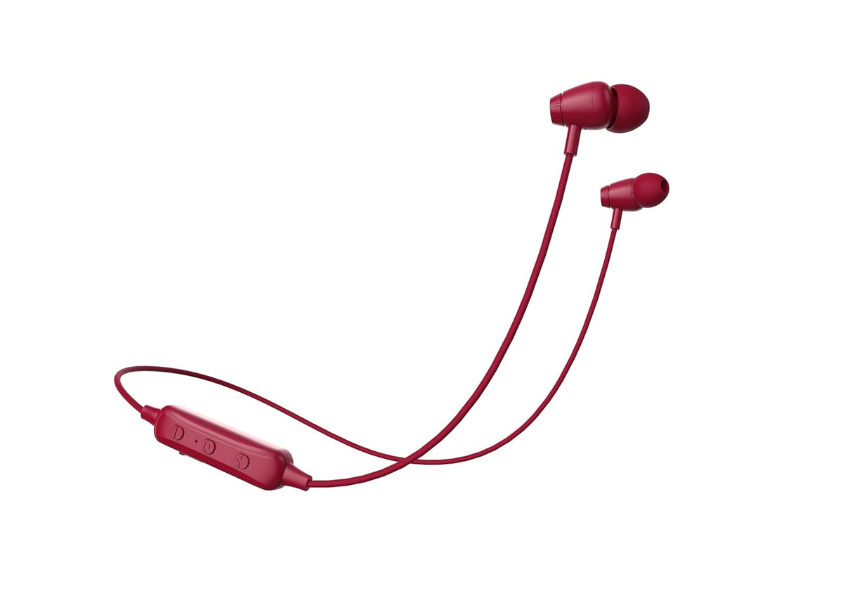 NACEB TECHNOLOGY Audífonos Manos Libres Bluetooth NA-0314R Intraurales - Micrófono Omnidireccional, Bluetooth 4.1 Alcance 10 m, Batería 70 mAh hasta 4.5 h, Carga MicroUSB - Rojo