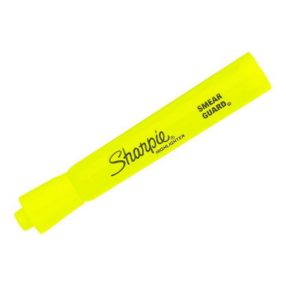 SHARPIE Resaltadores estilo tanque, punta de cincel, amarillo fluorescente, caja de 12 unidades
