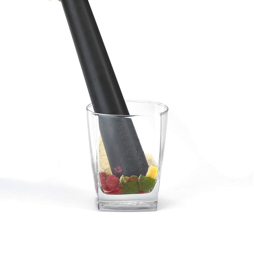 Barfly Muddler, 12 pulgadas de lujo, compuesto, negro