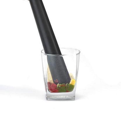 Barfly Muddler, 12 pulgadas de lujo, compuesto, negro
