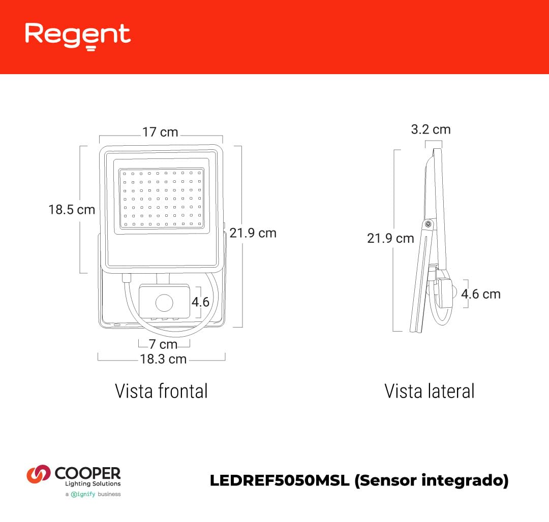 Reflector LED Para Exterior 50W, 5000lm e Luz Blanca brillante de 5000K Resistente al Agua, Ideal para exteriores