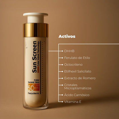 Frezyderm Color Velvet Protector Solar Facial SPF50+ con Acabado Matte 50ml | Protector Solar Facial SPF50+