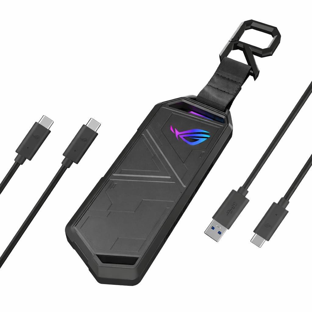 ASUS ROG Strix Arion External M.2 NVMe PCIe SSD Enclosure Featuring up to 10 Gbps Transfer speeds with USB 3.2 Gen 2 Type-C and USB Type-A Cables (ESD-S1C)