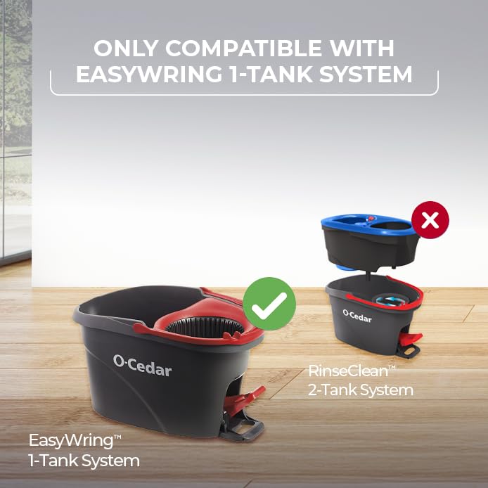 O-Cedar Easywring - Sistema de Limpieza de Suelos de Microfibra con 1 Recambio Adicional, Rojo y Gris