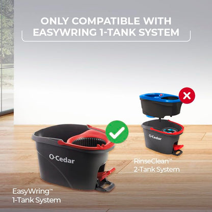 O-Cedar Easywring - Sistema de Limpieza de Suelos de Microfibra con 1 Recambio Adicional, Rojo y Gris