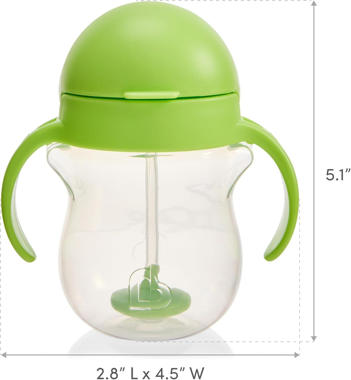 Munchkin Click Lock Weighted Straw Cup, 7 Ounce, 2 Pack, Blue/Green