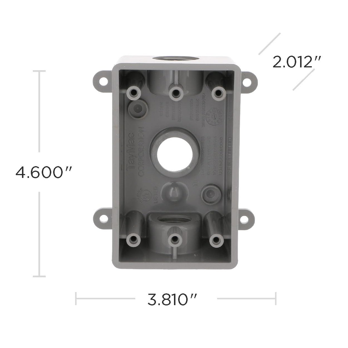 BELL PSB37550GY Unidad única resistente a la intemperie Tres salidas roscadas de 1/2 pulg. o 3/4 pulg., 2 pulg., Gris