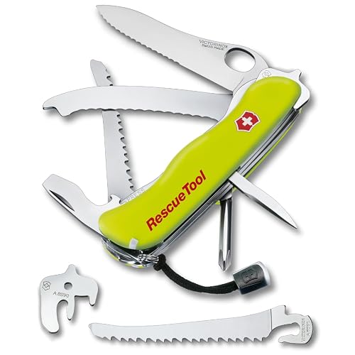 Victorinox Navaja Rescuetool Fluorescente, Amarillo Fluorescente, 15 Usos