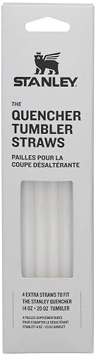 Stanley - Popotes reutilizables para enfriar, paquete de 4 popotes reutilizables sin BPA, para beber limpiamente, perfectas para vasos de Stanley de 14 a 20 onzas, transparente
