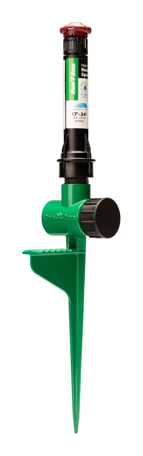 Rain Bird RVANSP - Aspersor Giratorio Profesional de Alta eficiencia en Espiga de Metal Grande, Ajustable a Mano, patrón de 45° - 270°, Distancia de pulverización de 17 pies - 24 pies
