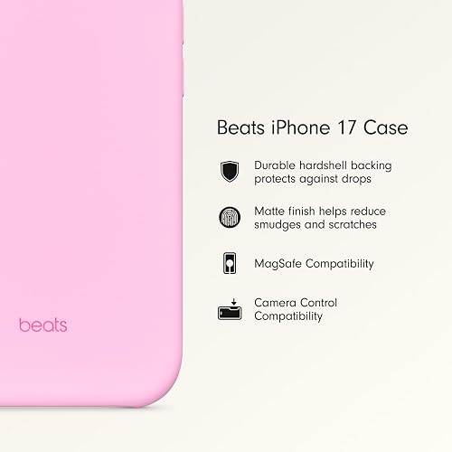 Beats - Funda con MagSafe de Beats para el iPhone 17 con Control de la Cámara, Acabado Mate con Forro de Microfibra - Rosa Mineral