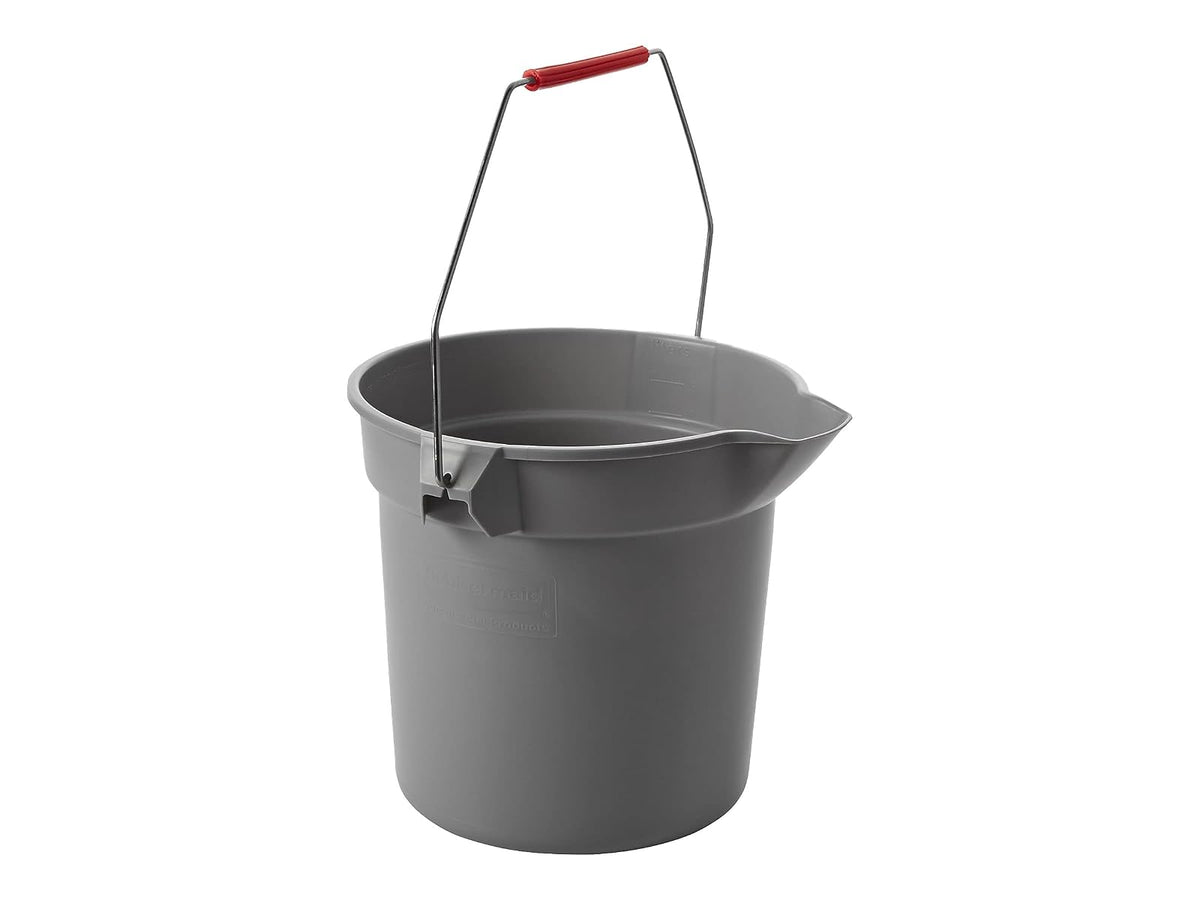 Rubbermaid Commercial FG296300GRAY Brute HDPE Heavy-Duty Bucket, 10-quart, Gray
