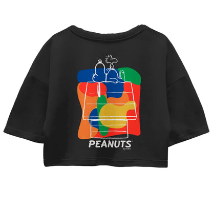Peanuts Snoopy Collage Playera Casual para Mujer Fit Regular