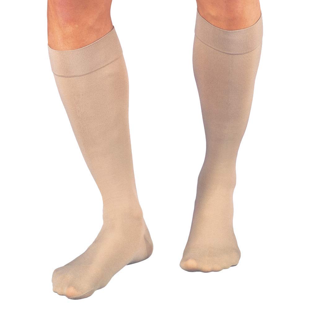 Calcetines de compresión JOBST Relief hasta la rodilla 20-30 mmHg, punta cerrada, color beige, mediano