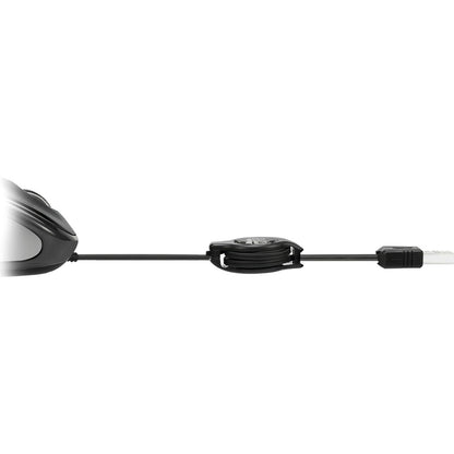 Adesso Ergonomic iMouse S8 - Retractable Optical USB Mouse (Black)