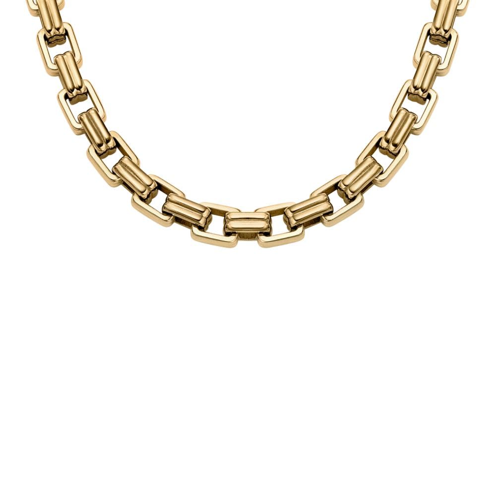 Collar de cadena Fossil Raquel JF04954710 de acero inoxidable de color dorado para dama