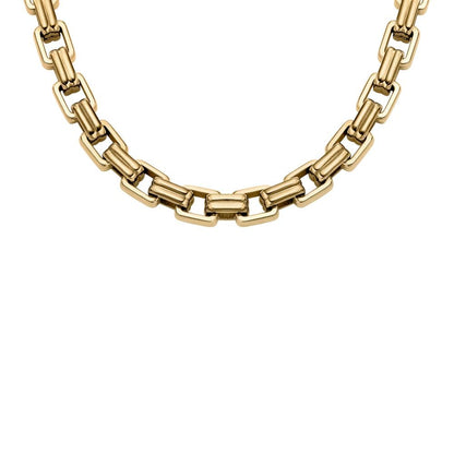Collar de cadena Fossil Raquel JF04954710 de acero inoxidable de color dorado para dama