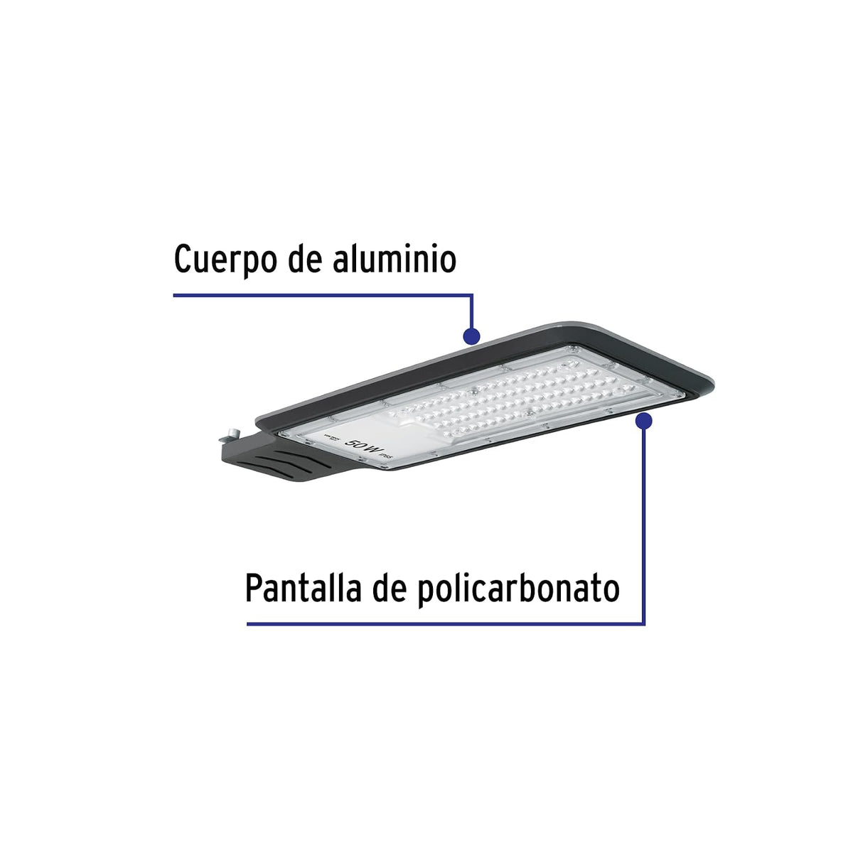 Volteck Basic SUB-740L, Luminario suburbano LED 50 W 6500 K