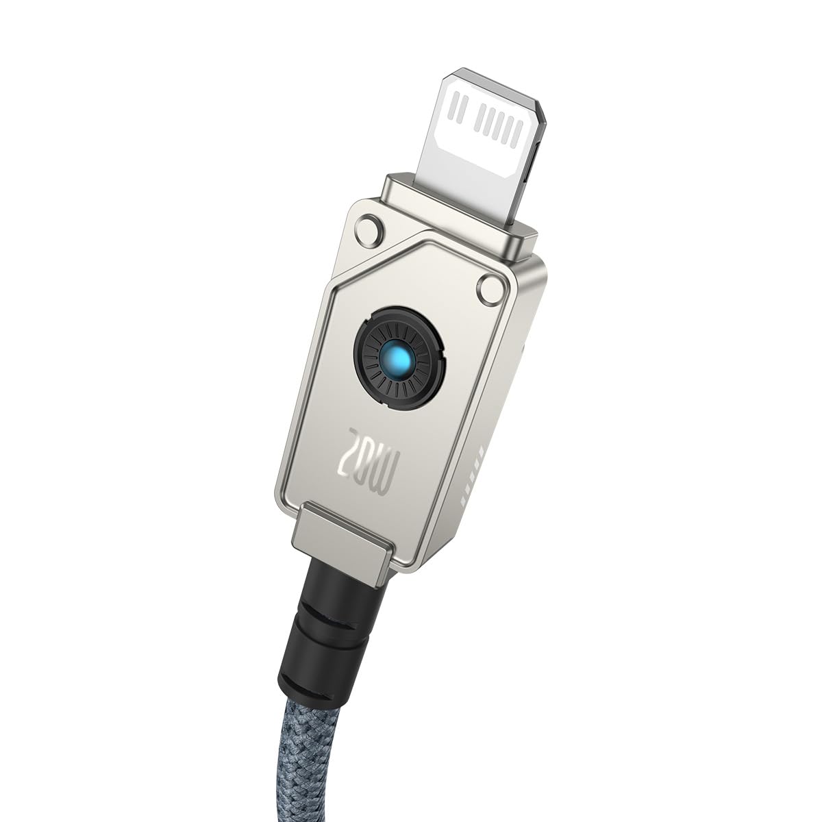 Baseus Cable de Fibra de aramida F-12 irrompible de Carga rápida y Datos Tipo-C a Lightning, 20W, 2m, Blanco