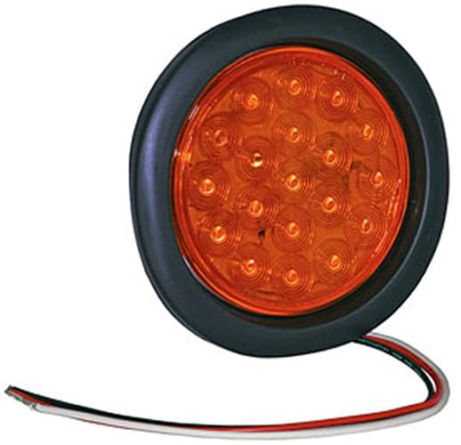 Buyers Products SL40AR Luz Estroboscópica Empotrada de 4 Pulgadas Redonda de Seis Flash 24 LED Luces LED Intermitentes para Velos, Ámbar, 10 cm