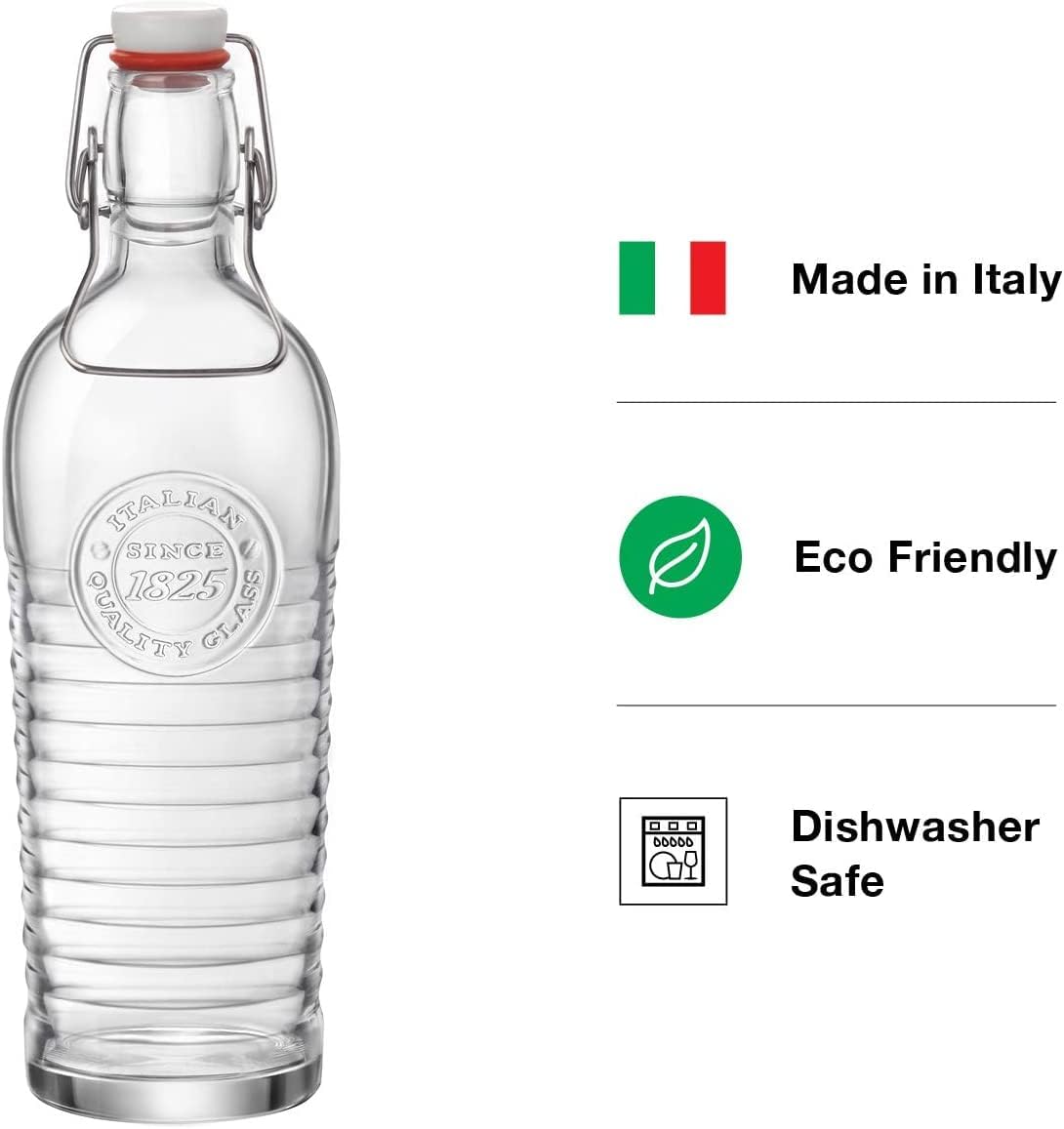 Bormioli Rocco Officina Botella para agua, 1.2 L, transparente