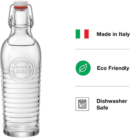 Bormioli Rocco Officina Botella para agua, 1.2 L, transparente