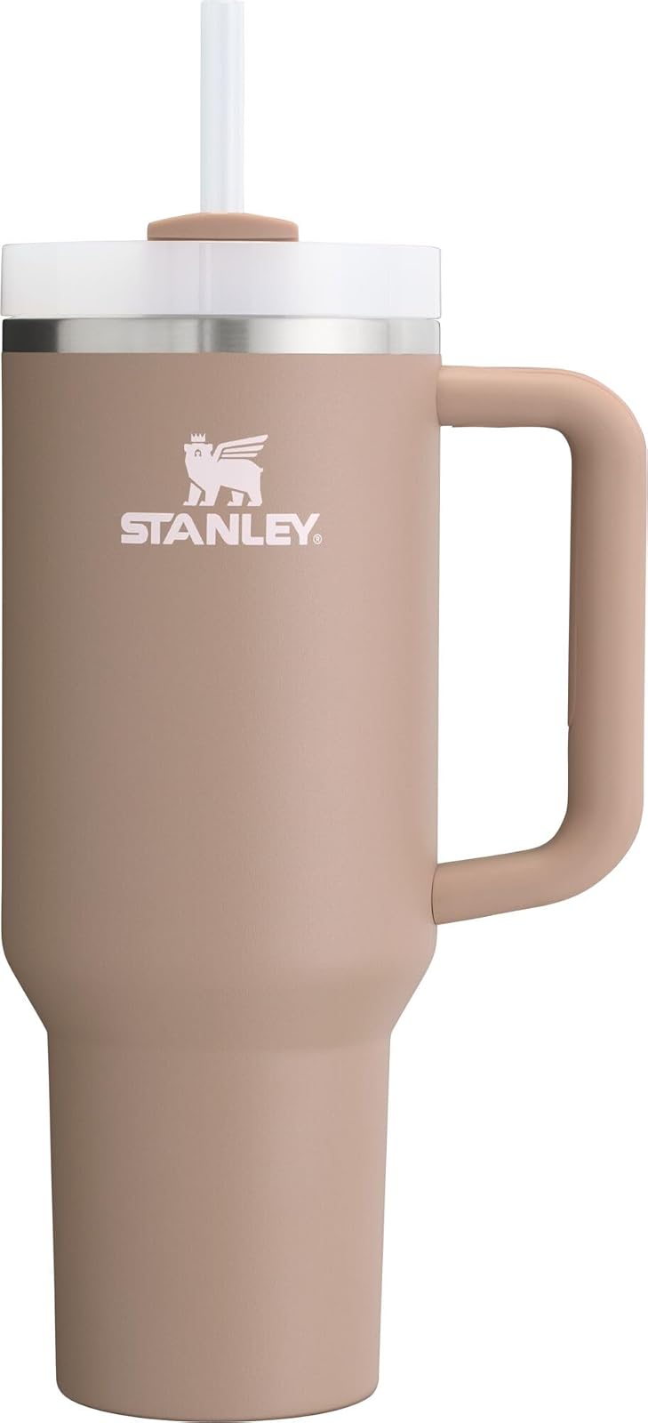 Stanley Quencher H2.0 Vaso con Asa y Popote, Tapa FlowState - 40 Ounces - Rosa de almendra