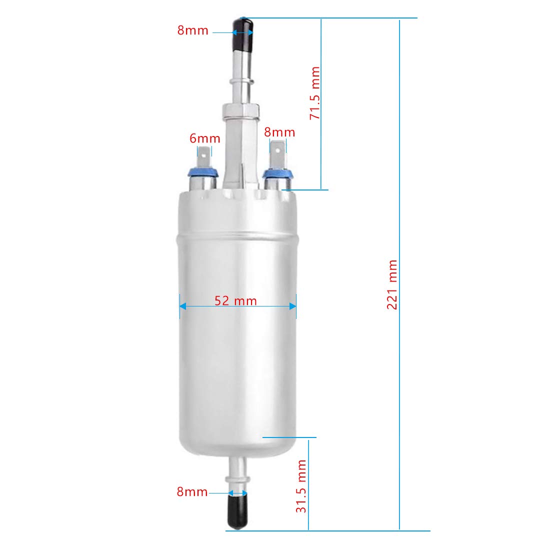 DWVO DWFPD004 Bomba Combustible Gasolina Eléctrica para Ford F150 F250 F350 E150 E250 E350 Mustang Ranger Blanco