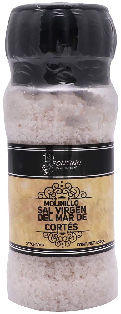 Pontino Sal Negra de Hawaii en Molinillo, Calidad Gourmet - 650 g - Sal virgen de mar