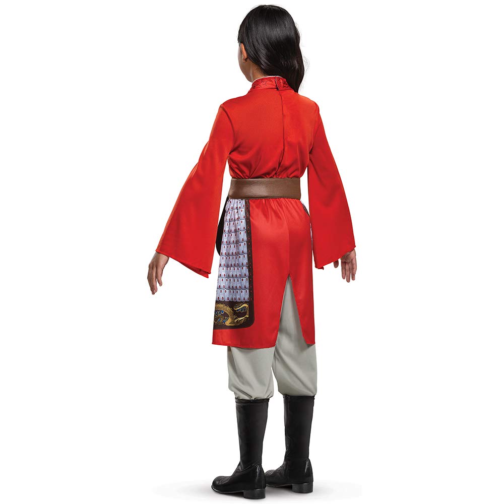 Disfraz de Mulan para niñas, disfraz de héroe de película de acción en vivo de Disney, disfraz clásico para niños, talla M (7-8) rojo (104269K)