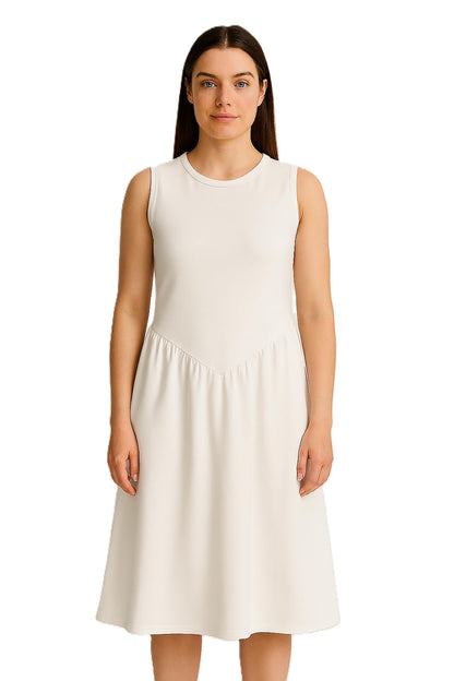 Calvin Klein SL Interlock Crew NK Flare Midi Dress Vestido Mujer