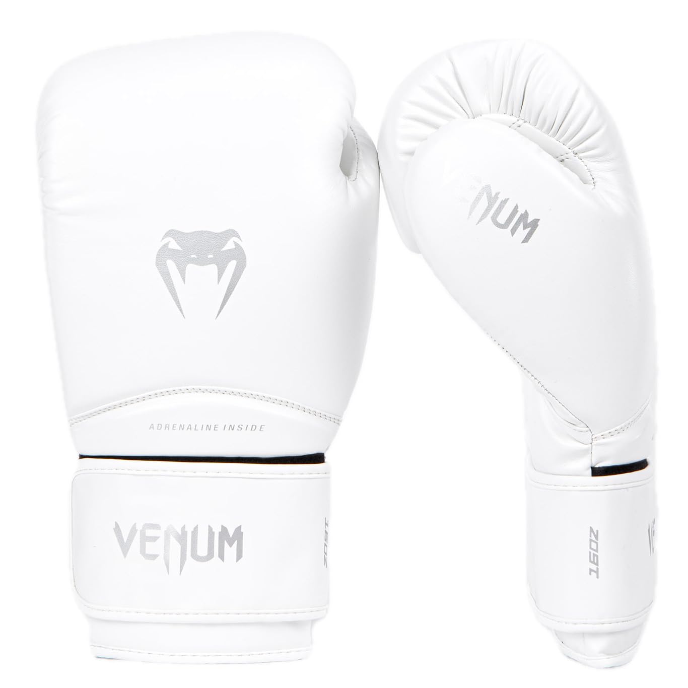 Venum - Guantes de boxeo Contender 1.5, 454 g (16 oz), blanco y plateado