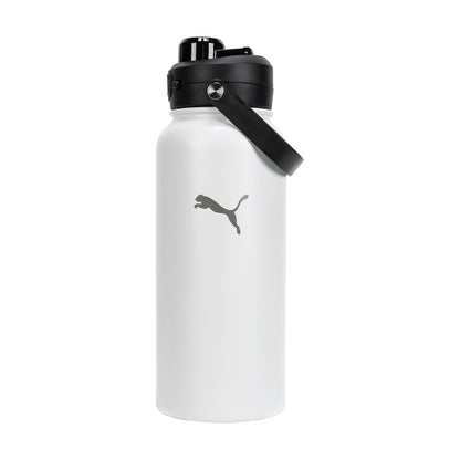 PUMA Evercat Botella de Agua de Acero Inoxidable 32 oz - Blanco - Negro - 0.9 Litros