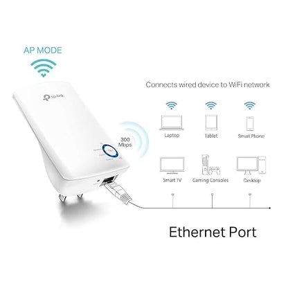 TP-Link TL-WA850RE Repetidor de WiFi Extensor de Cobertura Inalámbrico Universal, 300Mbps, Enchufe de Pared, Tipo Plug and Play, Puerto Ethernet, Luz Indicadora de Señal Inteligente
