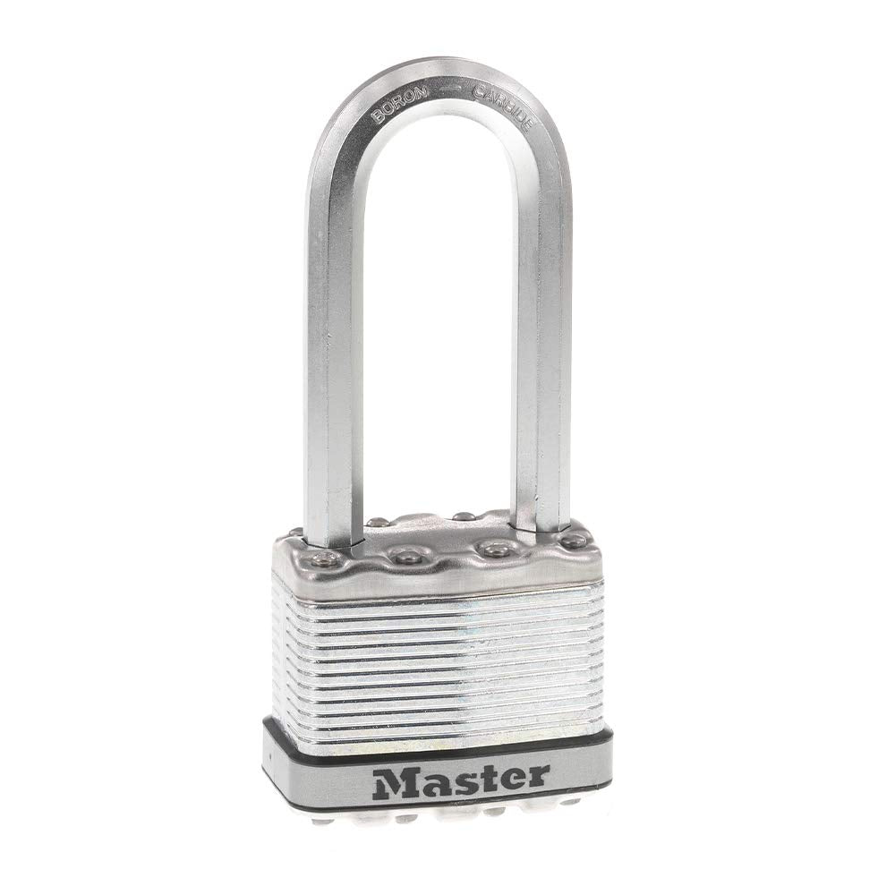 Master Lock M5XKADCCSEN Candado laminado de magnesio 2 Ancho de acero 0.95 cm de diámetro, Juego de grillete de 2.54 cm, Paquete de 1, 2-1/2-Inch Shackle, N/A